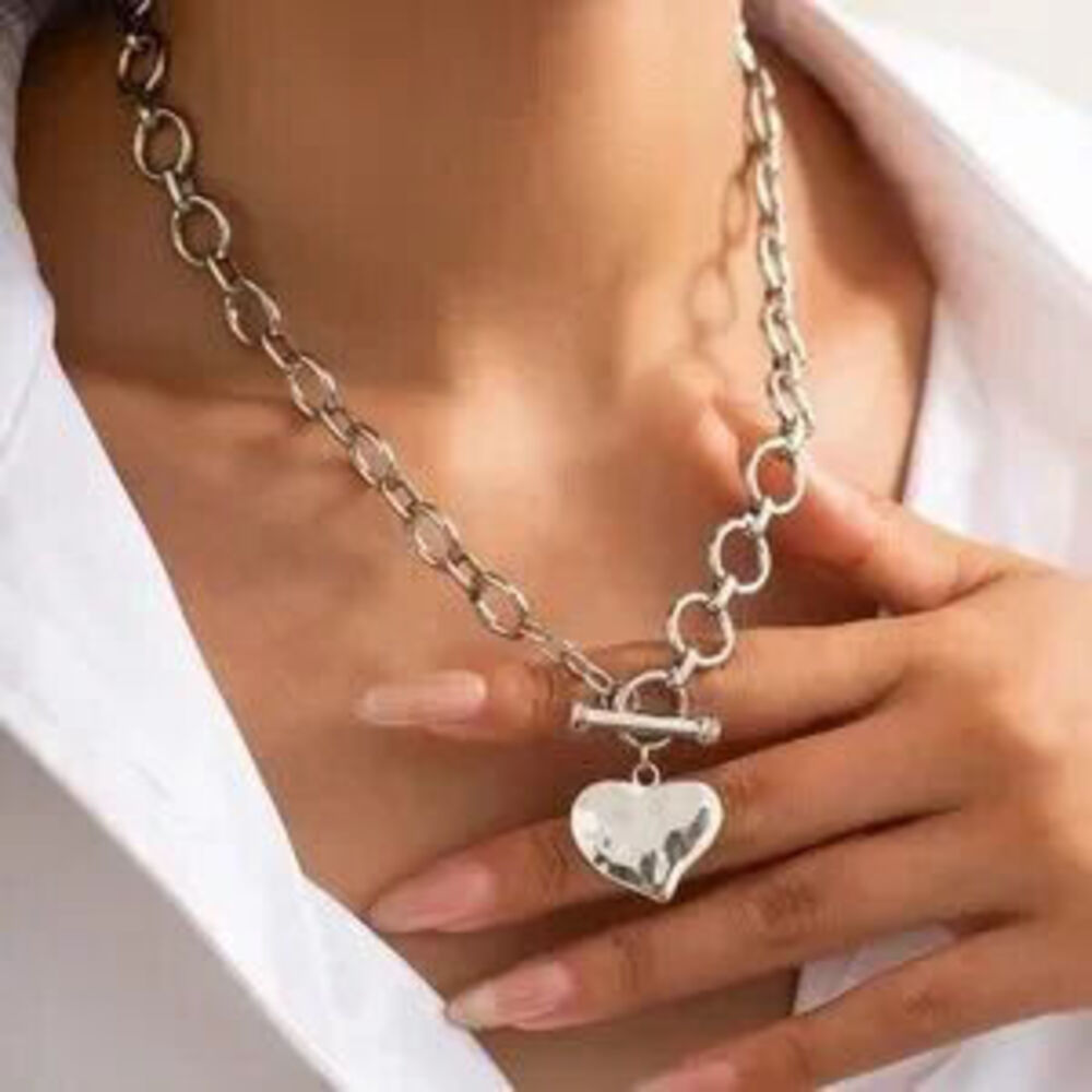 Silver Heart Toggle Necklace (5113) - Picture 2 of 2